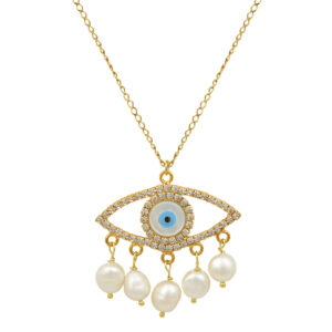 Golden white Evileye necklace