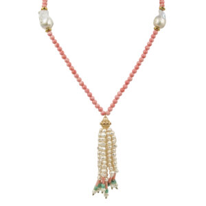 Dalida coral tassel necklace