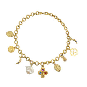 Vintage card charm necklace