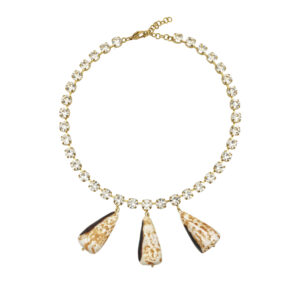 Mocha seashell crystal necklace
