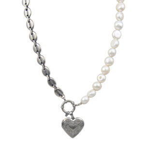 Lucy silver pearl necklace