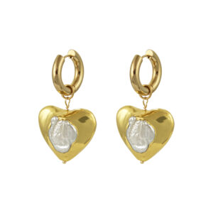 Donut golden heart earrings