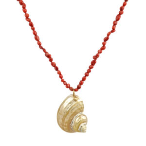 Elettra red coral long necklace