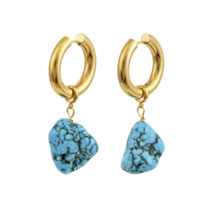 Turquoise golden hoops