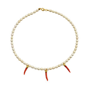 Positano 3 Coralli fresh water pearls necklace