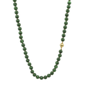 Malachite green long necklace