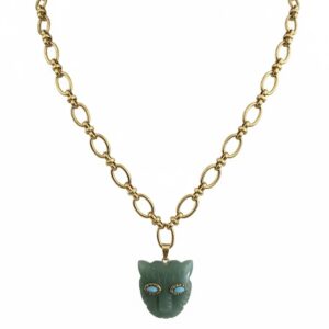 Panther aventurine chain necklace
