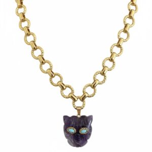 Amethyst panther chain necklace