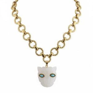 Quartz panther chain necklace