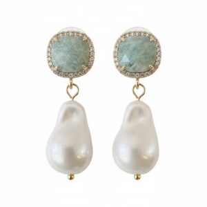 Amazonite pearl earrings