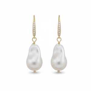 Golden motherofpearl hook earrings