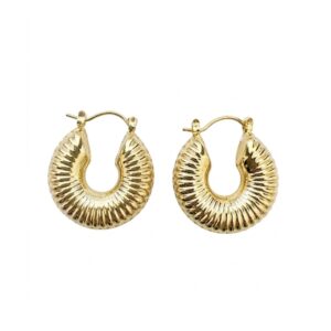Soleil ribbed hoop earrings