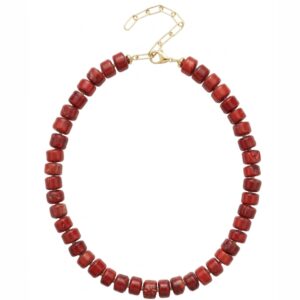 Red coral gemstone necklace