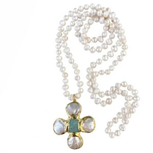 Cannes Pearl Cross necklace