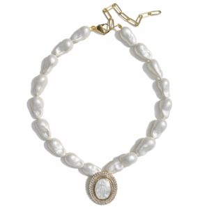 Mother of Pearl Madonna necklace