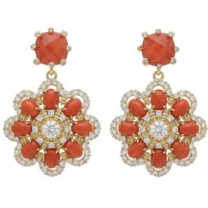 Coral Fleur earrings