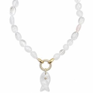 Quartz Lumiere Fish necklace