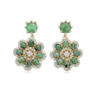 Green Zoisite Fleur earrings